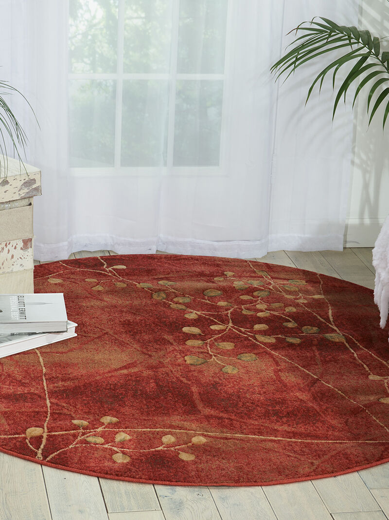 Somerset ST74 Flame 5'6" x Round Rug