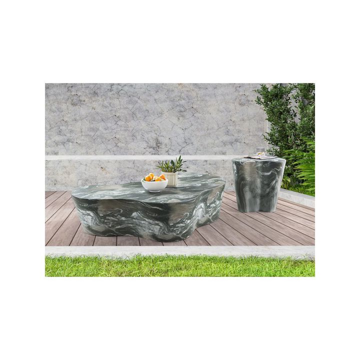 Meridian Furniture Monza Green Marble Finish Concrete End Table