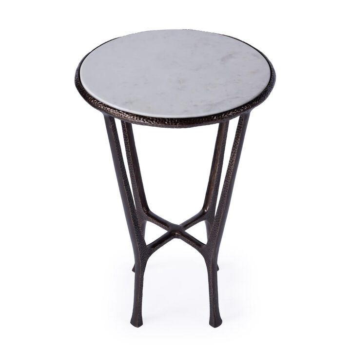 Butler Specialty Lania Outdoor Marble Side Table, Bronze