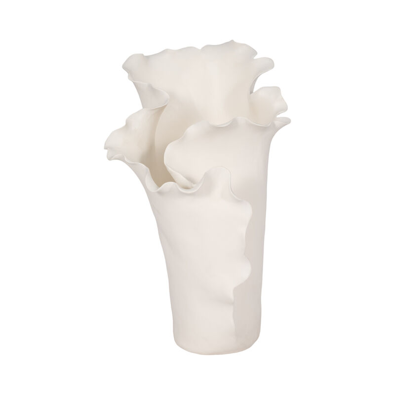 Handmade Flutter Vase, White image number 0