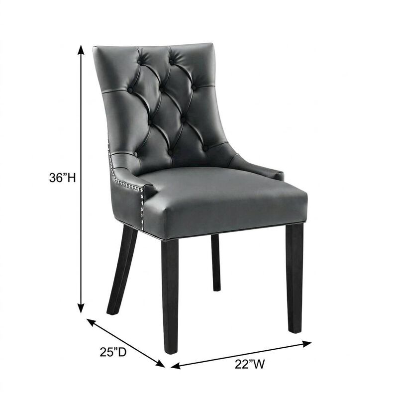 Tufted Vegan Leather Upholstered Dining Chair for Dining Room, Tan image number 2