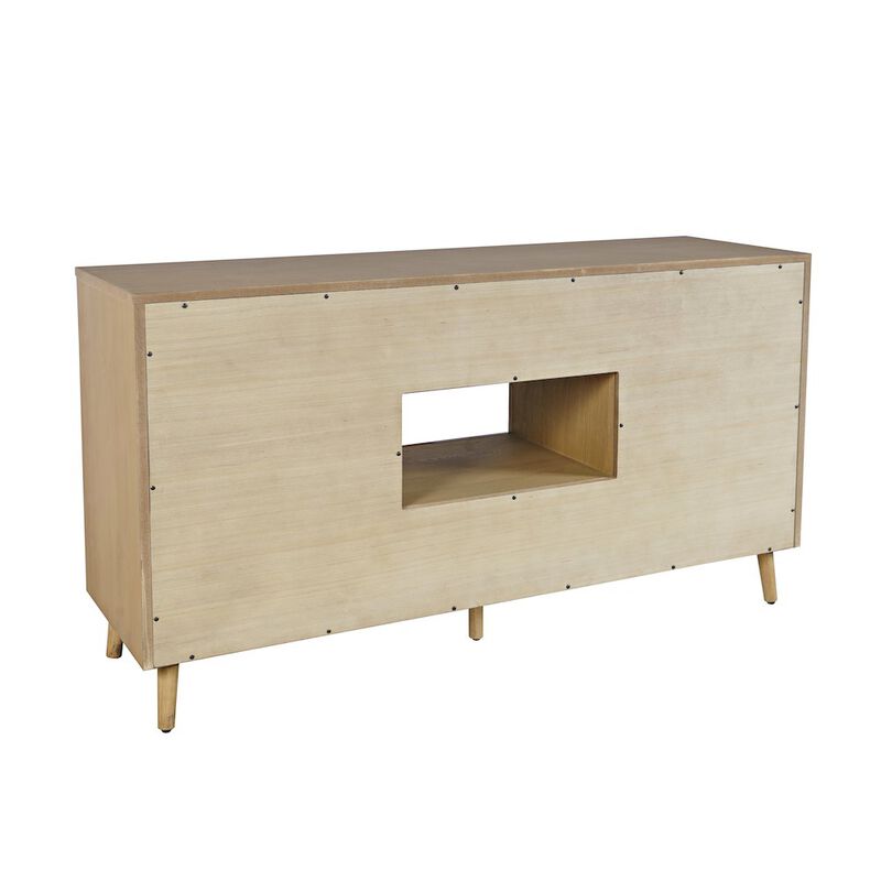 Jofran Reece 60 Mid-Century Modern Starburst TV Stand Console Storage Cabinet