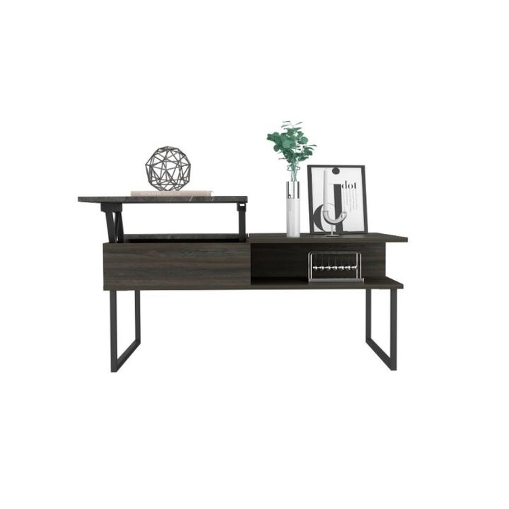 Lift Top Coffee Table Juvve, One Shelf, Carbon Espresso / Onyx Finish