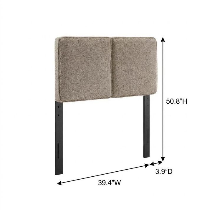 Boucle Fabric Twin Headboard Soft Upholstery with Durable Frame Panel Design