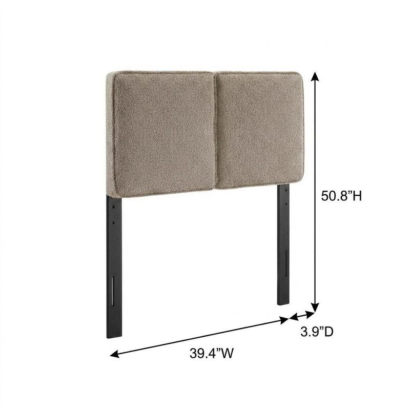 Boucle Fabric Twin Headboard Soft Upholstery with Durable Frame Panel Design image number 1