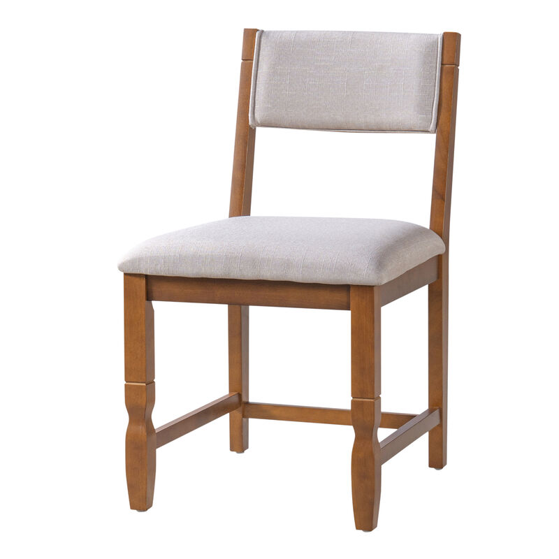 Celkwe 6‑Piece Solid Rubber Wood Extendable Dining Table Set image number 7