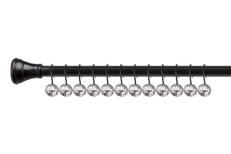 Utopia Alley Rust-Resistant Metal Shower Curtain Hooks with Large Crystal, Set of 12 image number 2