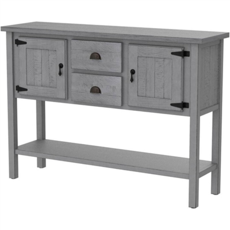 Solid Wood Farmhouse Entryway Console Table with Drawers