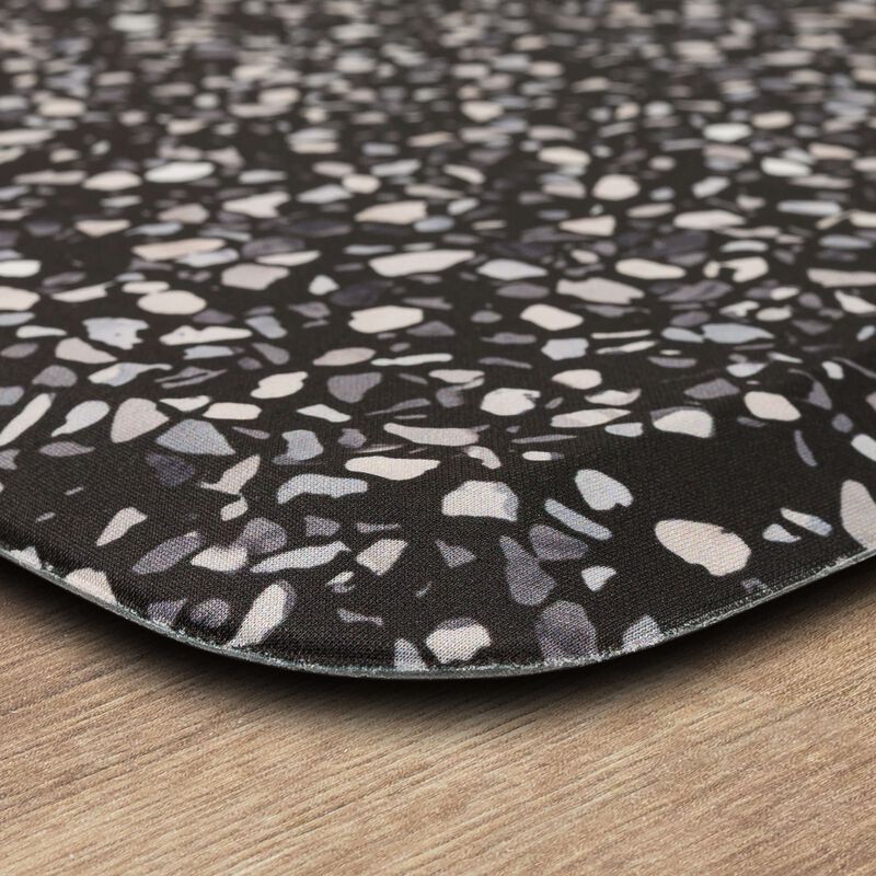 Terrazo Tile Black 1' 8" x 3' 6" Door Mat