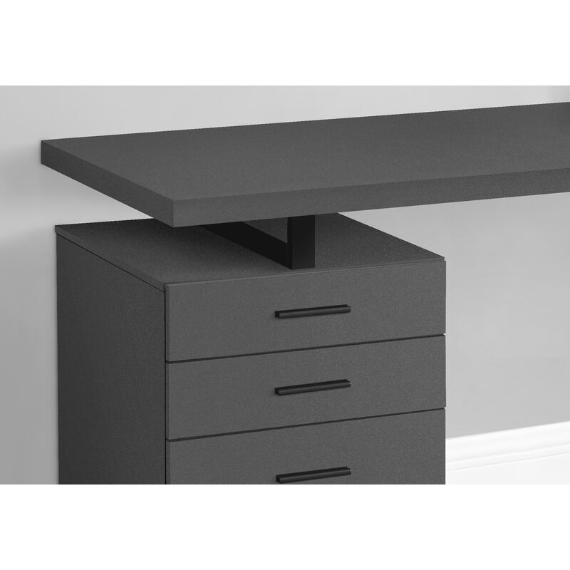 Monarch Specialties I 7645 Computer Desk, Home Office, Laptop, Left, Right Set-up, Storage Drawers, 48"L, Work, Metal, Laminate, Grey, Black, Contemporary, Modern image number 4