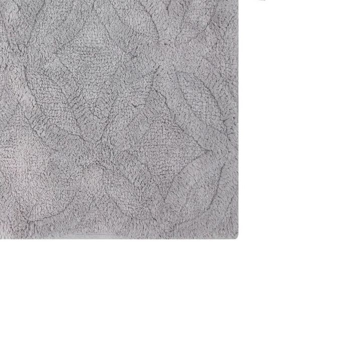 Knightsbridge Arch Bath Rug Cotton Non Skid Back - 17x24", Silver