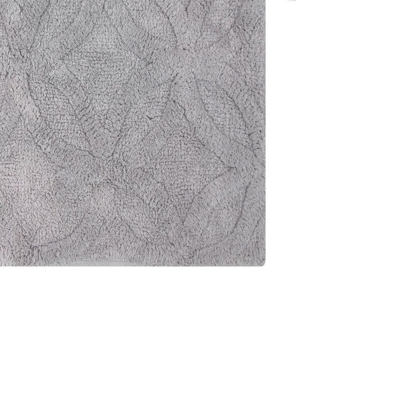 Knightsbridge Arch Bath Rug Cotton Non Skid Back - 17x24", Silver
