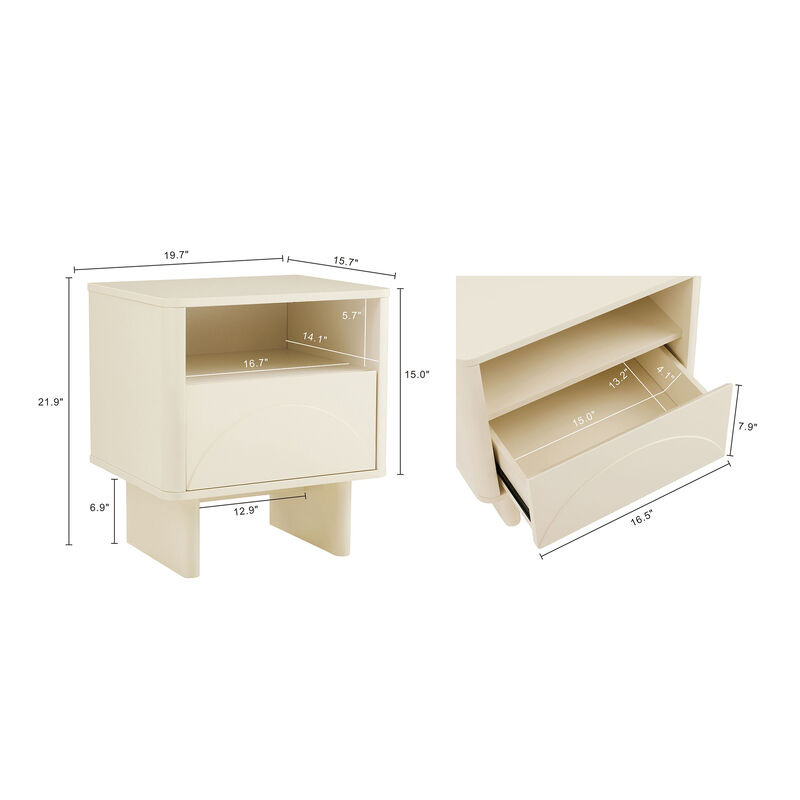 Ella Cream Nightstands (Set of 2)