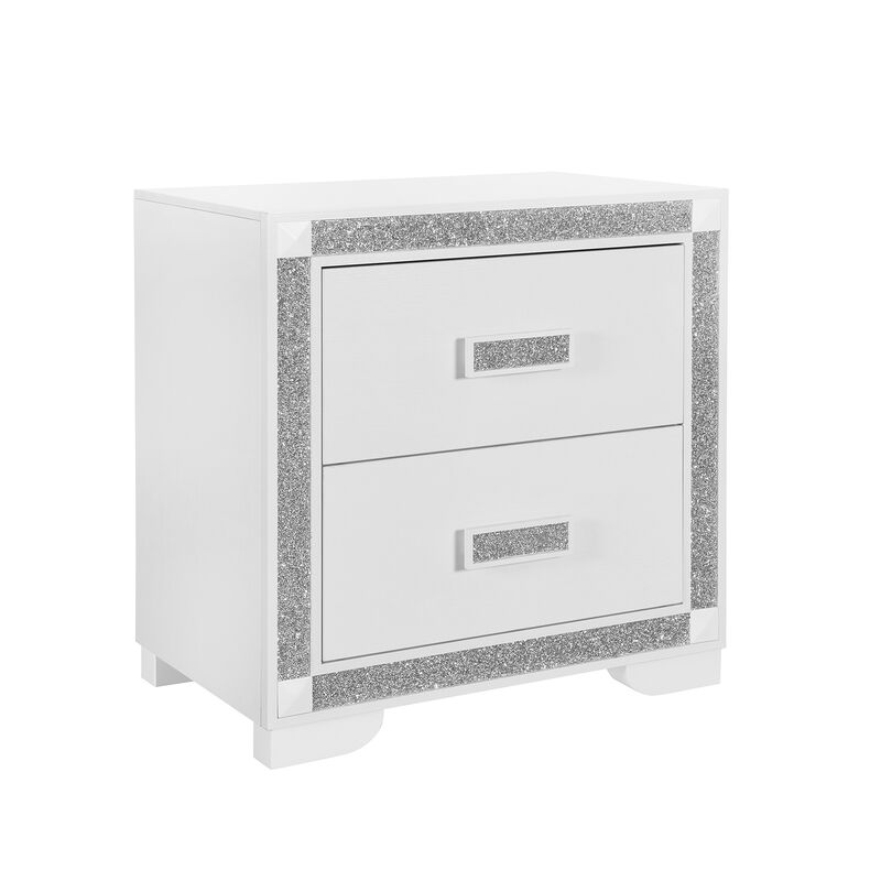 Soleil White Modern Nightstand image number 2