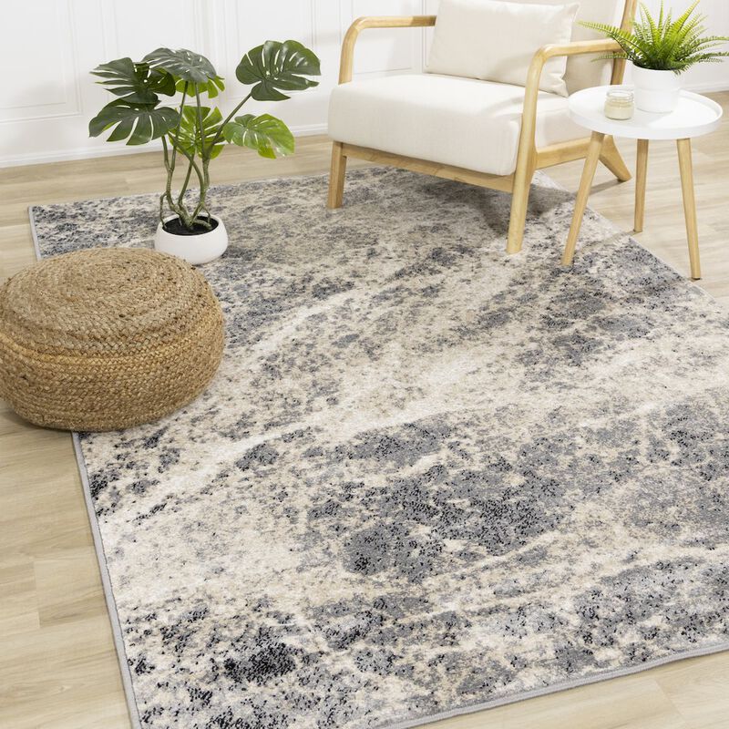 Novelle Home Claremont Cream Beige Distressed Area Rug, 5'3 x 7'7 image number 1