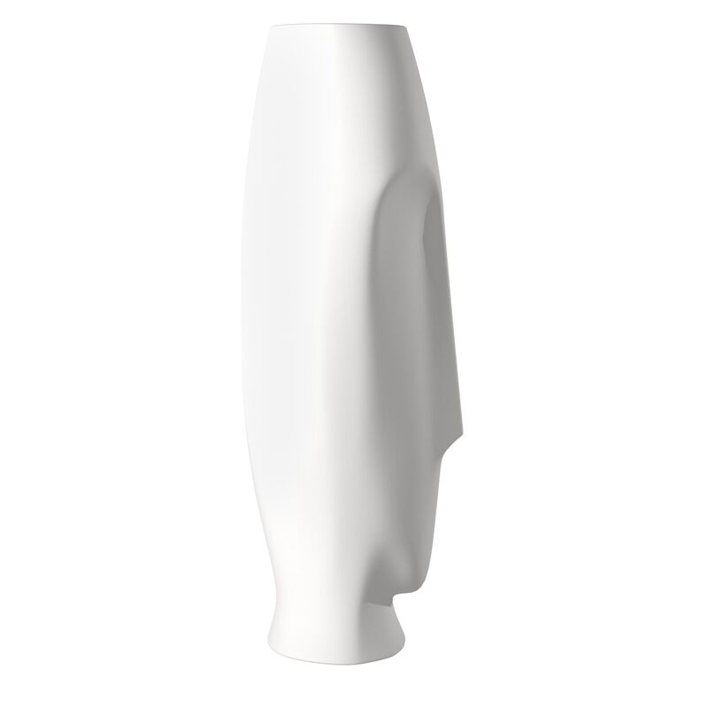 HomeRoots Set of Two Ceramic White Cylinder Table Vases image number 5