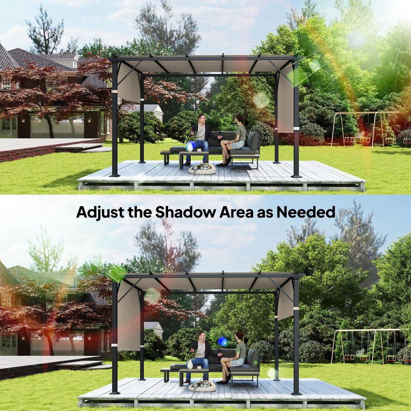Hivvago 2 Pcs Pergola Shade Cover for 10x12 Pergola image number 6