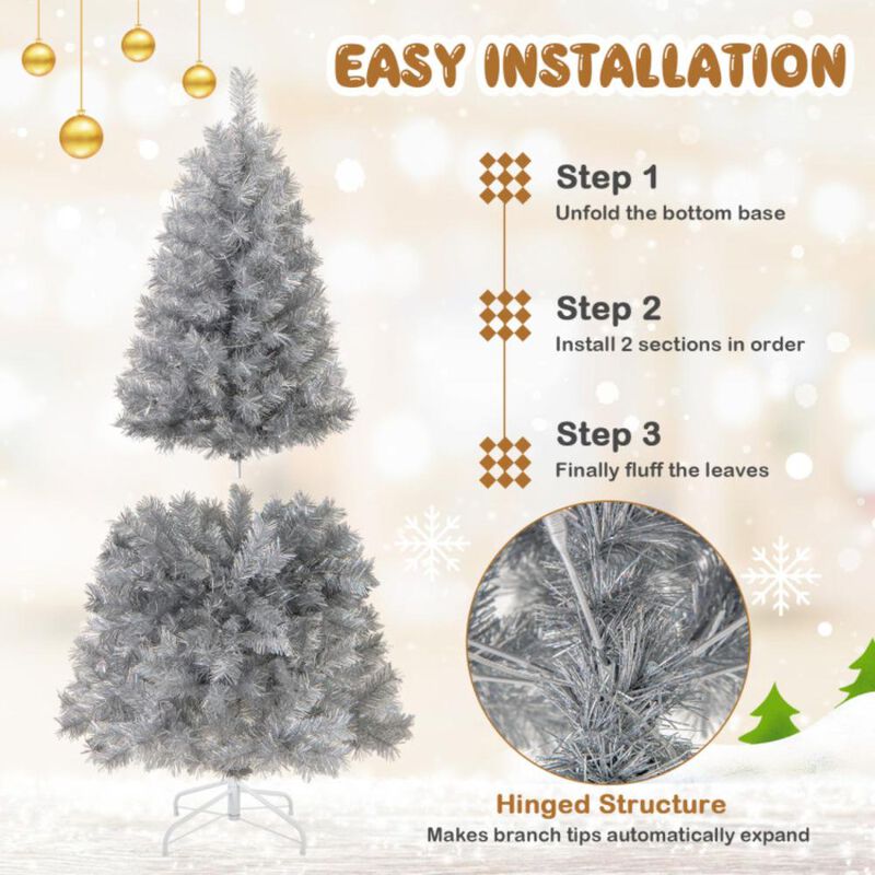 Hivvago Artificial Xmas Tree with Branch Tips and Warm White LED Lights