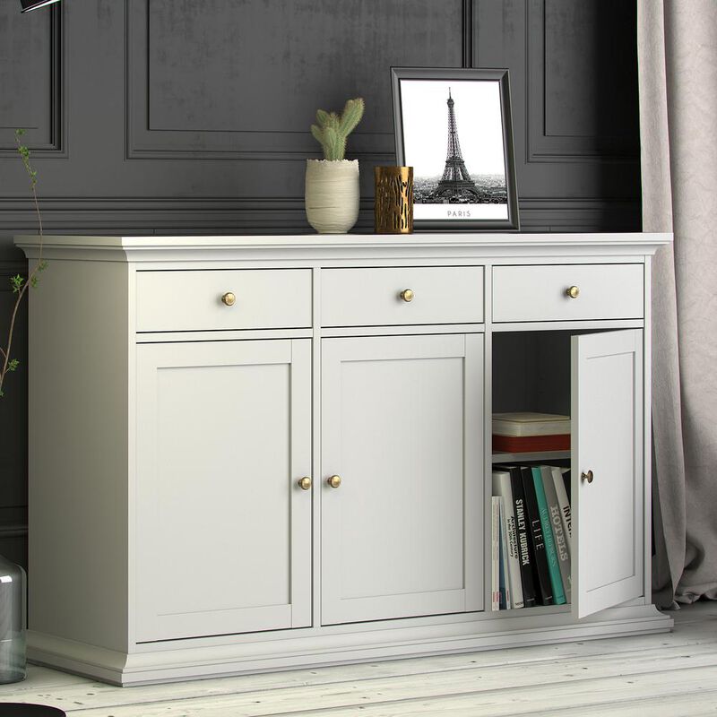 Tvilum Sideboard with 3 Doors and 3 Drawers, White