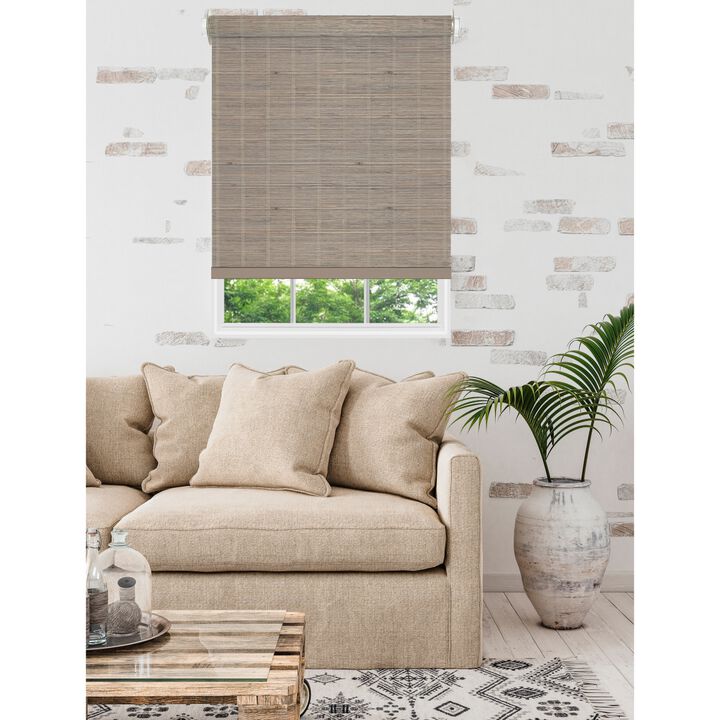Achim  31 x 72 in. Cordless Bamboo Roller Shades, Driftwood