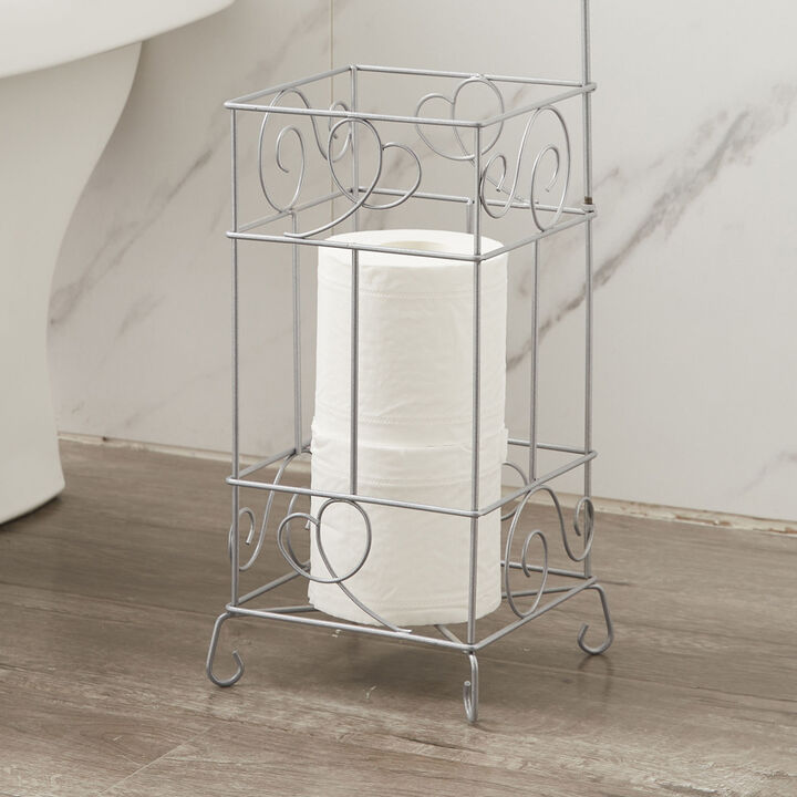 Toilet Paper Holder Stand Silver