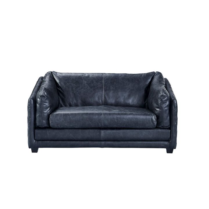 Crafters and Weavers Waco Rustic Modern Love Seat - Slate Leather