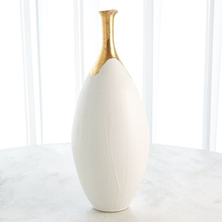 Large Dipped Golden Crackle Vase
