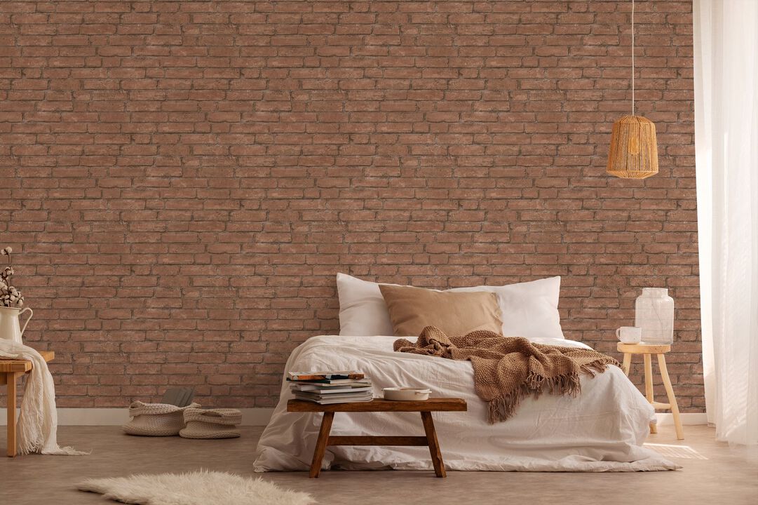 The Bricks And More Industrial Chic Motif Red Wallpaper BB51107