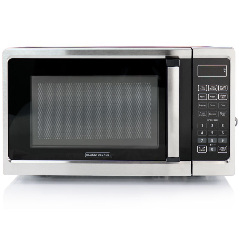 Black + Decker 700W Digital Microwave Oven With Turntable in Stainless Steel