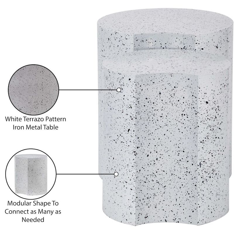 Meridian Furniture Dimple White End Table