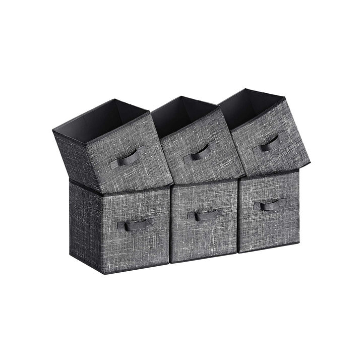 Closet Storage Cubes with Double Handles – Foldable Non-Woven Fabric Bins for Shelves, Bedroom, and Nursery Use
