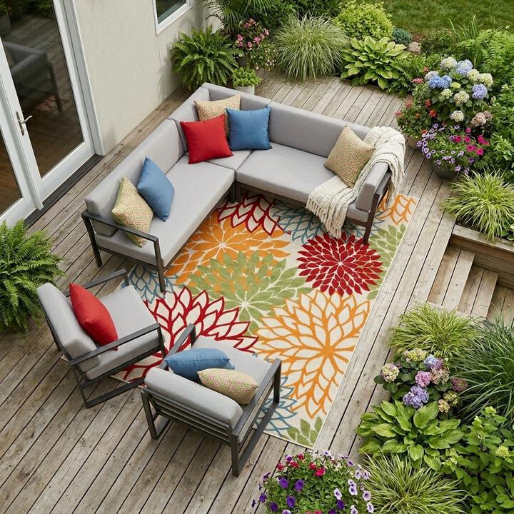 HomeRoots Indoor Outdoor Area Rug