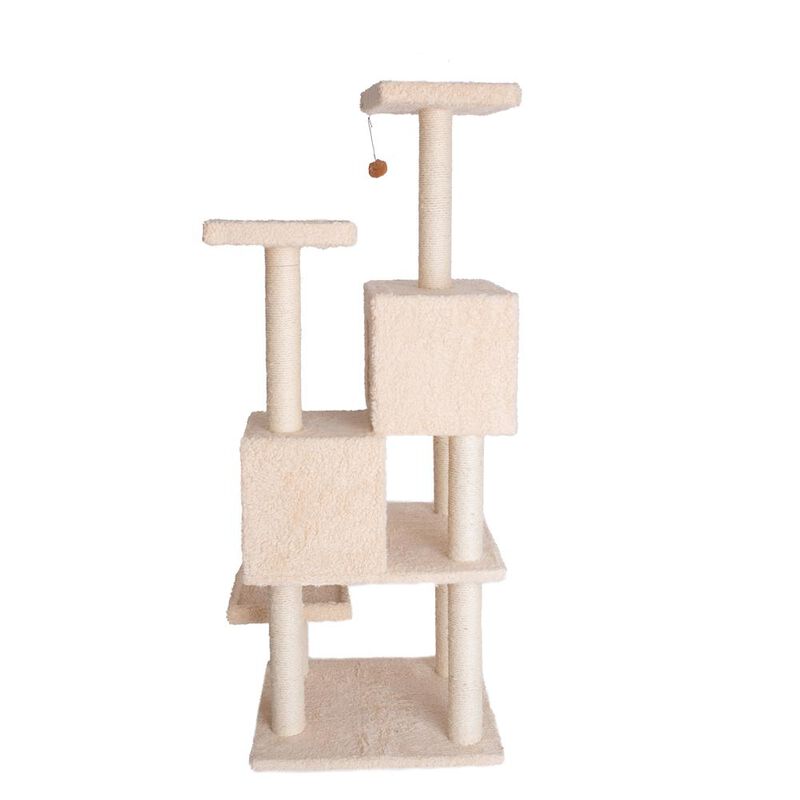 Armarkat Multi-Level Real Wood Cat Tree With Two Spacious Condos