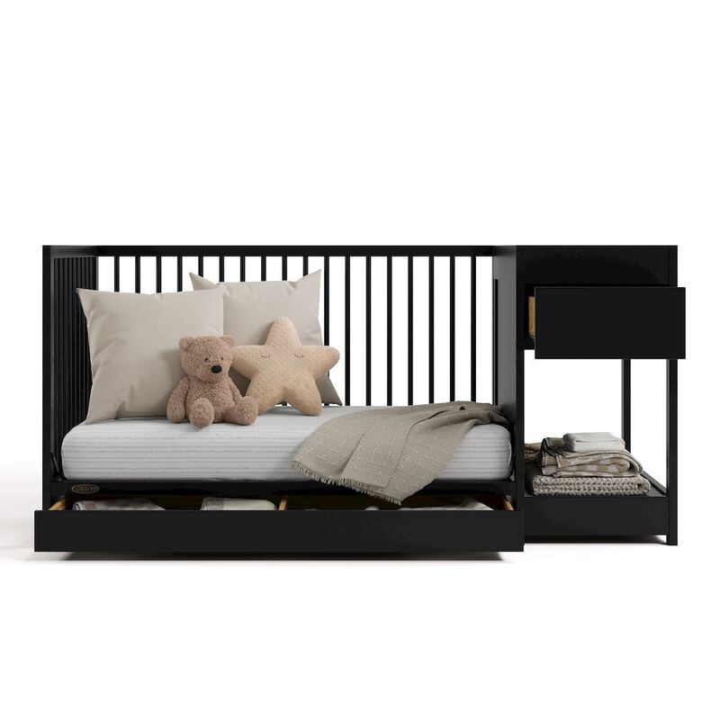 Teddi Convertible Crib & Changer-Black image number 4