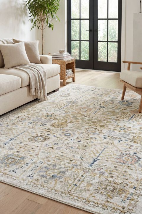 Cavett CAV13 Blue/Pink 2'7" x 7'9" Runner Rug
