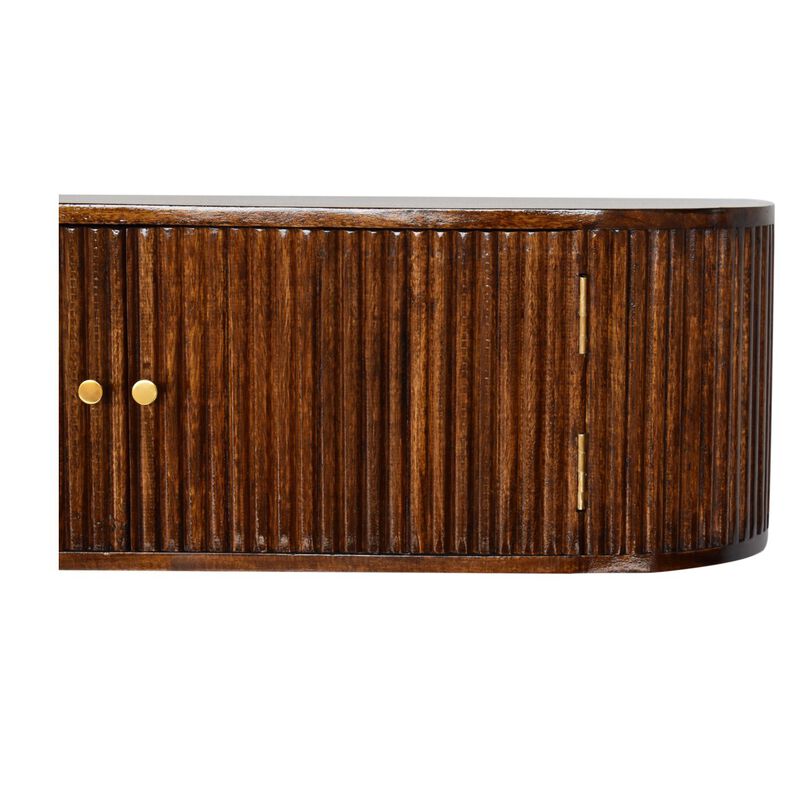 Artisan Furniture Solid Wood Chunky Chestnut Wall Mounted Console , Brown image number 4