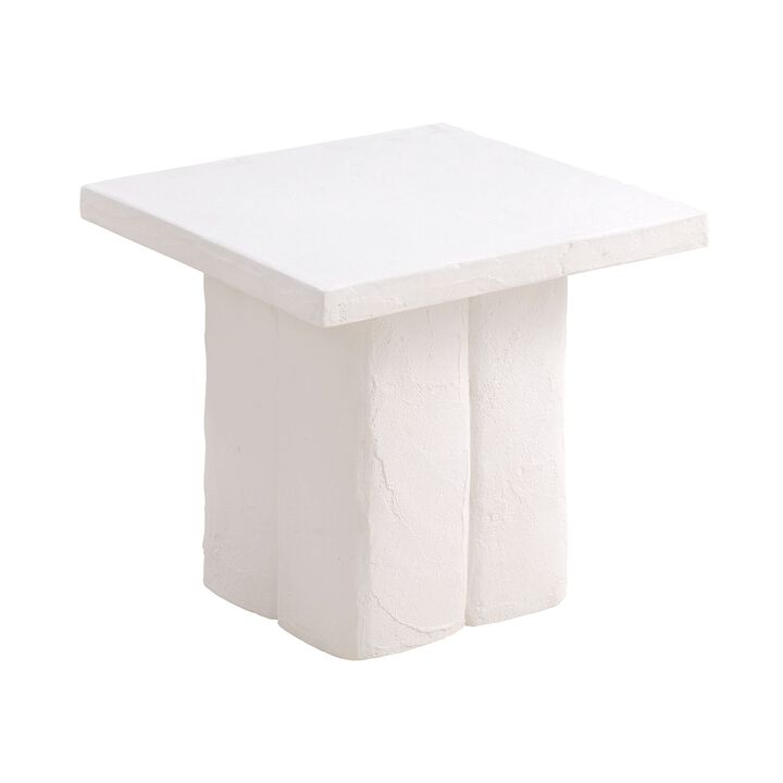 Tov Furniture Kayla Concrete Side Table (White)