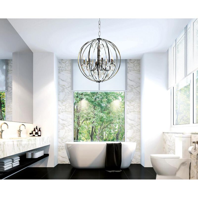 Abia 8 Light Up Chandelier With Chrome Finish