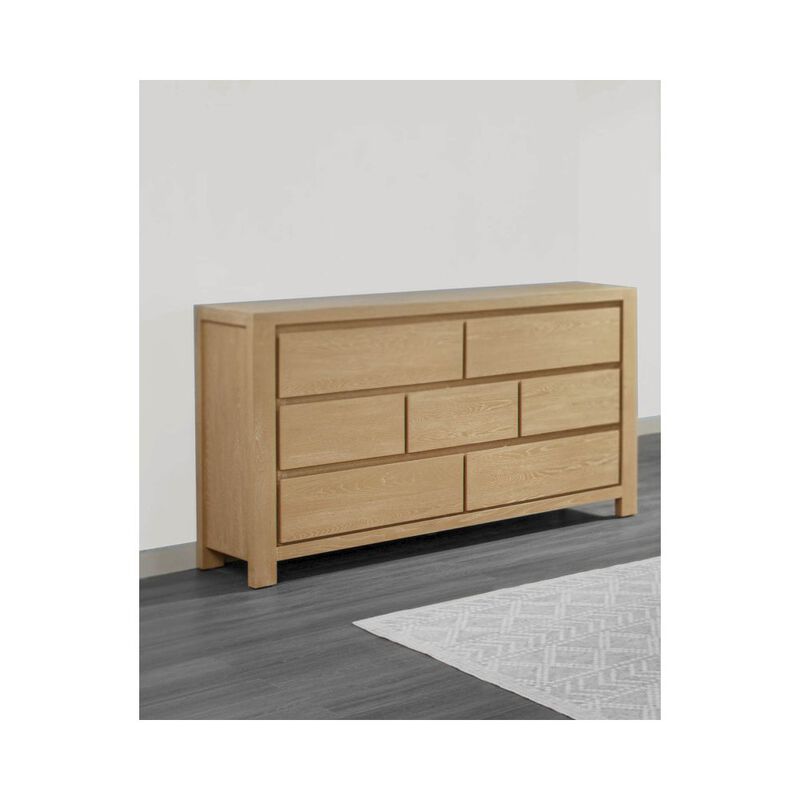 Rubber Wood Light Oak Natuiral Finish Dresser image number 1