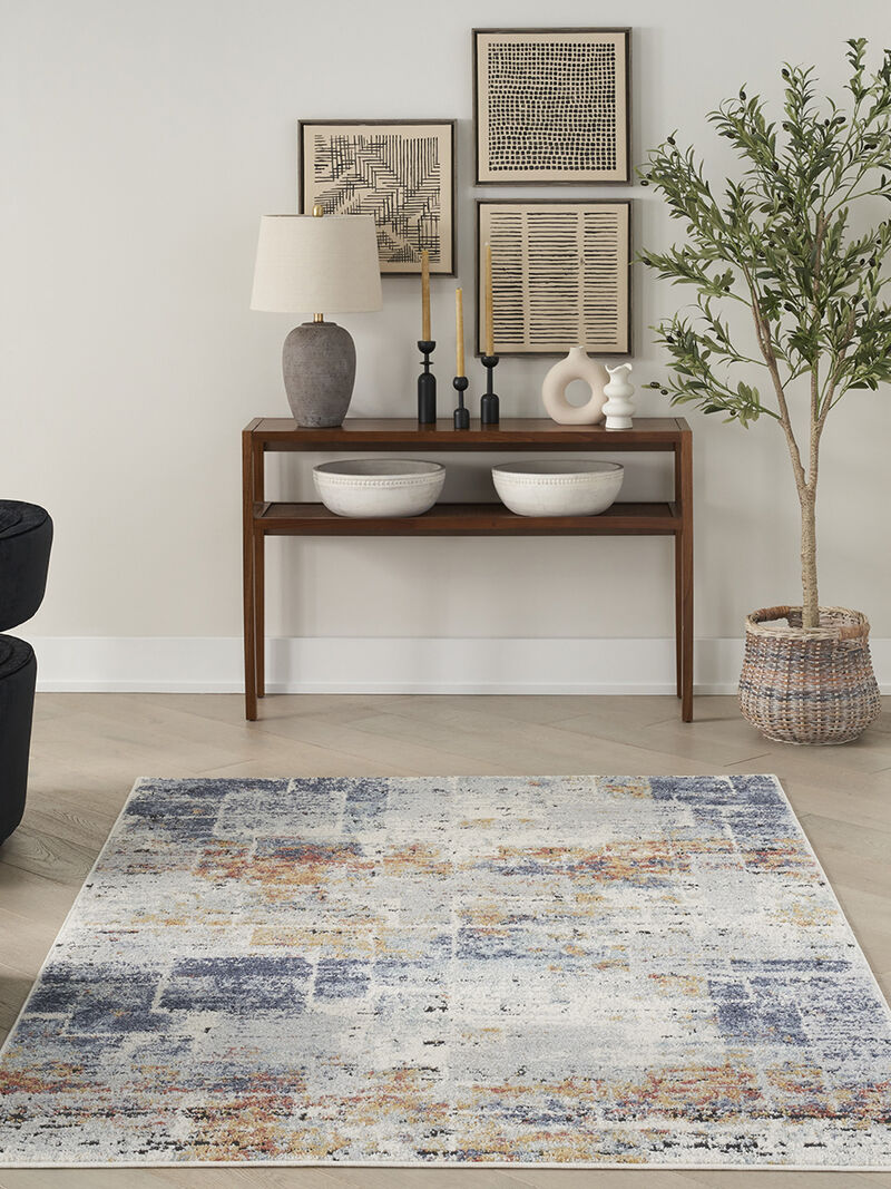 Motion MTT03 Turquoise/Multicolor 5'3" x 7' Rug