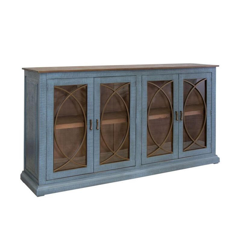 Crafter and Weavers Nordic Rustic Modern Blue Console / Sideboard - 77