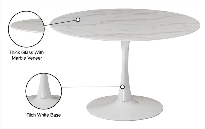Meridian Furniture Tulip White Dining Table image number 4