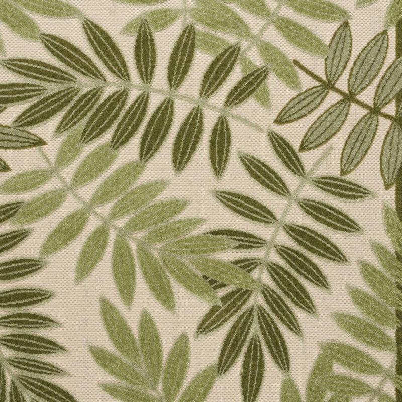 HomeRoots 4' X 6' Ivory And Green Palm Leaf Indoor Outdoor Area Rug image number 4