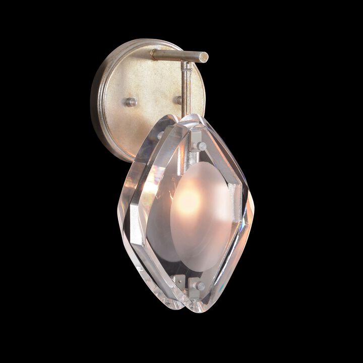 Faceted Glass Single-Light Wall Sconce