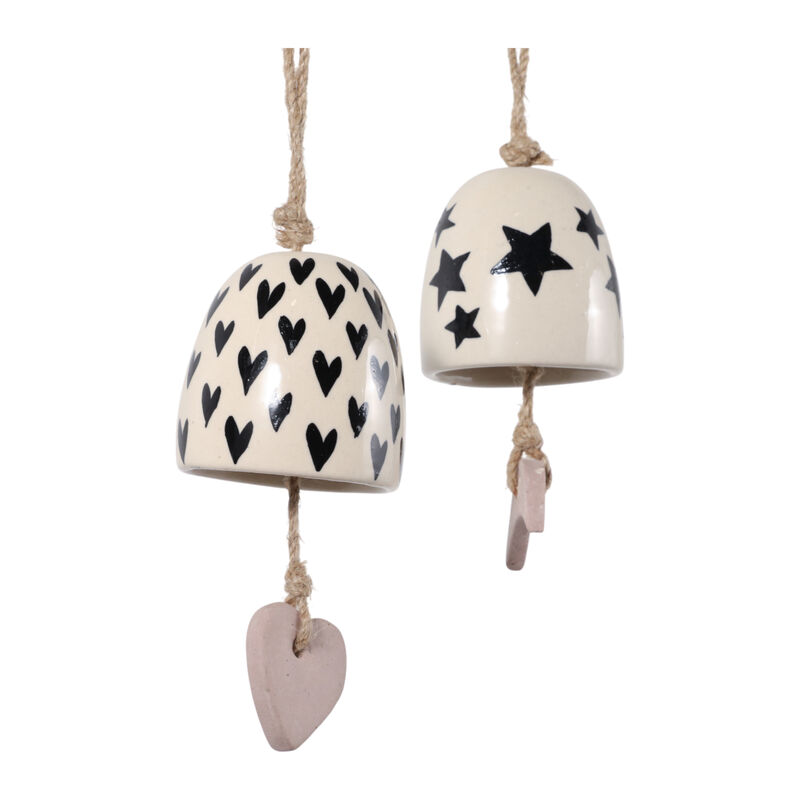 S/2 Ceramic Hand Painted Bells image number 1