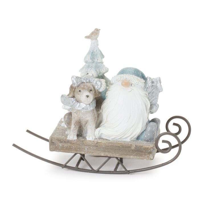 Santa on Sled Set of 2 Resin Figurines for Christmas Decor