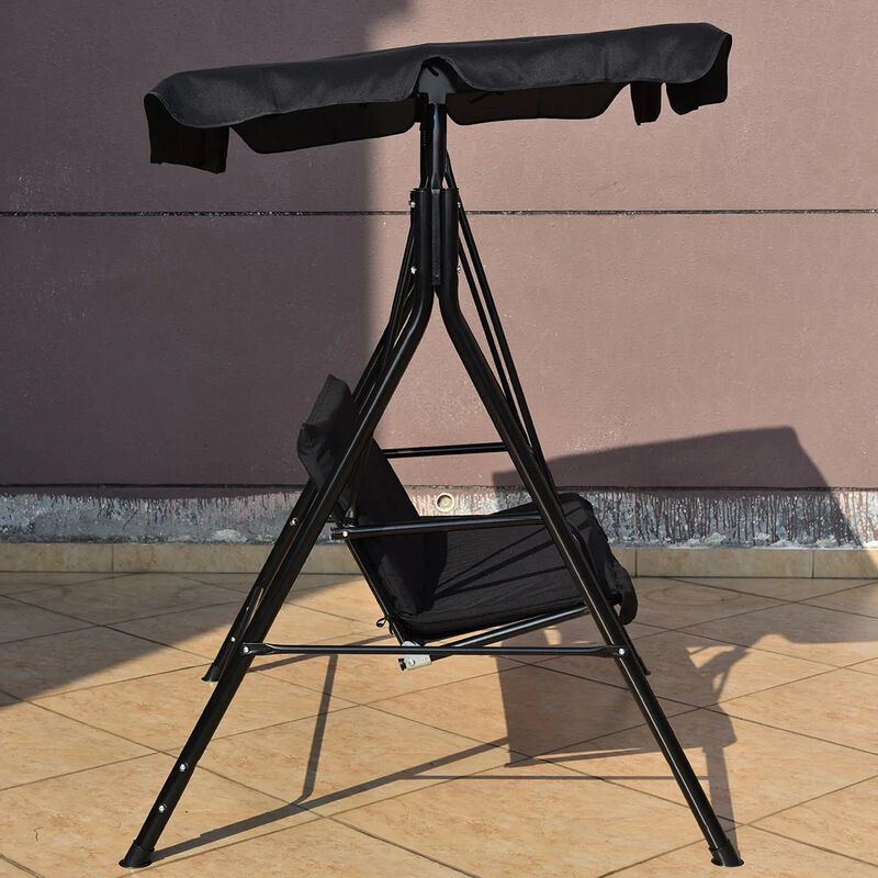 Mondawe 2 Person Weather Resistant Canopy Swing for Porch Garden Backyard Lawn