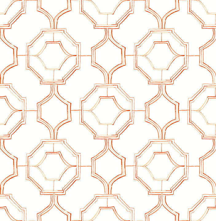 Gallina Orange Trellis Wallpaper (Set of 2)