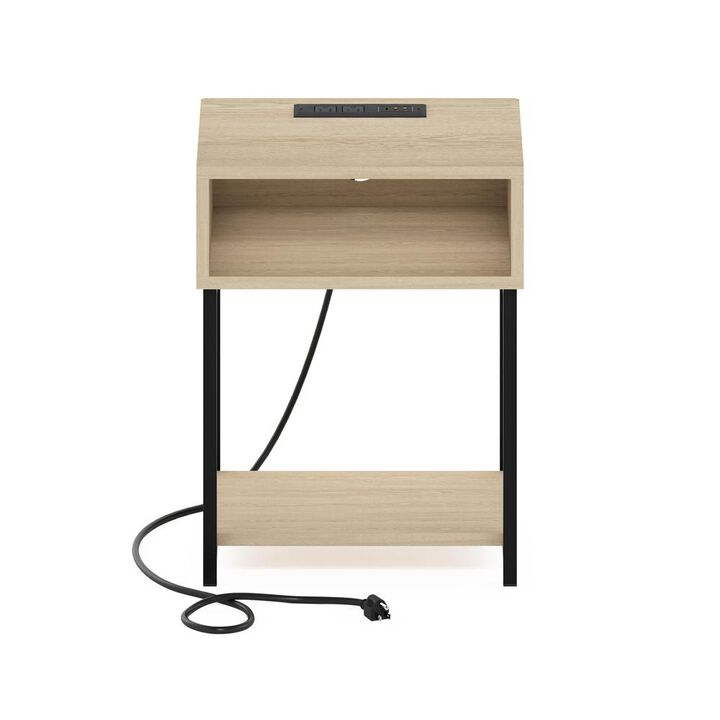 Moretti USB and Type-C Charging Port Open Storage Side Table