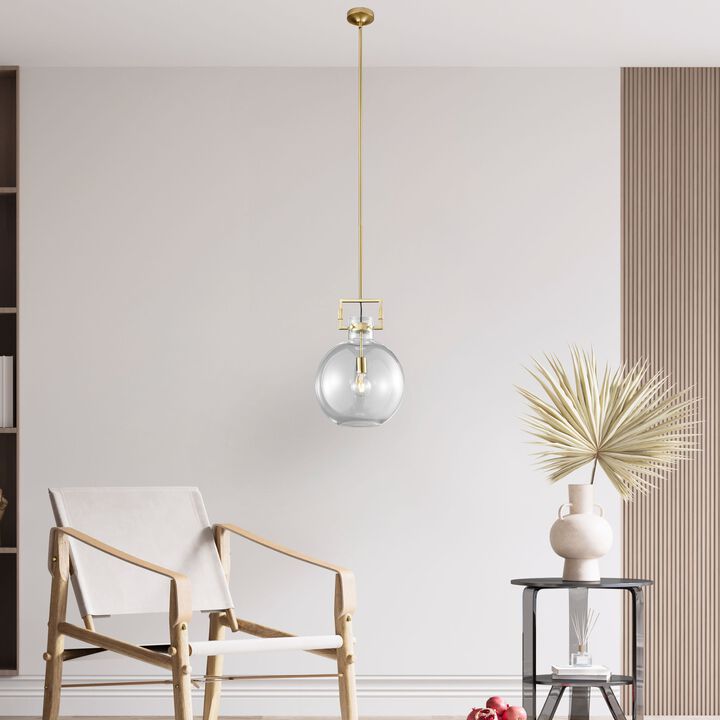 Atlas Pendant Gold Metal and Acrylic LED Light
